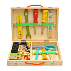 Caja de herramientas de madera para niños 34 piezas