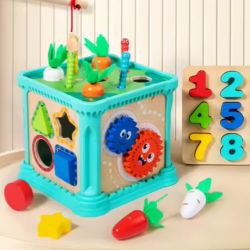 Cubo educativo de madera 6 en 1