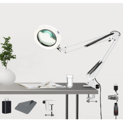 Lámpara LED con lupa 10x brazo oscilante