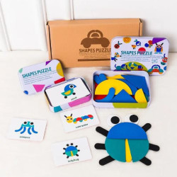 Rompecabezas 3D Montessori con tarjetas