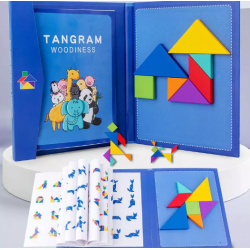 Rompecabezas de Tangram magnético de madera